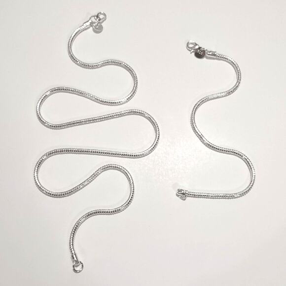 S925 Sterling Silver Rope Style Necklace Bracelet Set Bundle Christmas Birthday! - Picture 1 of 4